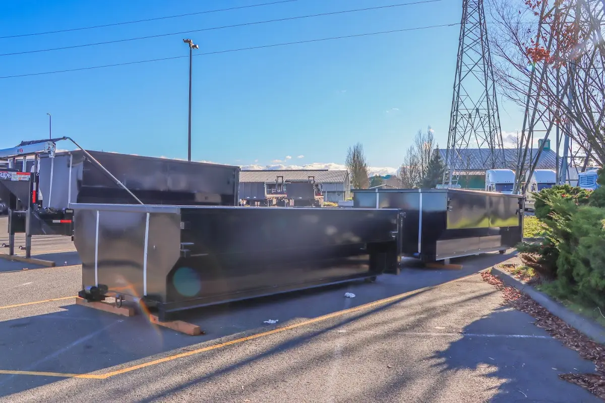 Roll-off dumpster ready for waste disposal at job site for Estate Cleanout Dumpster Rental in Solvay
